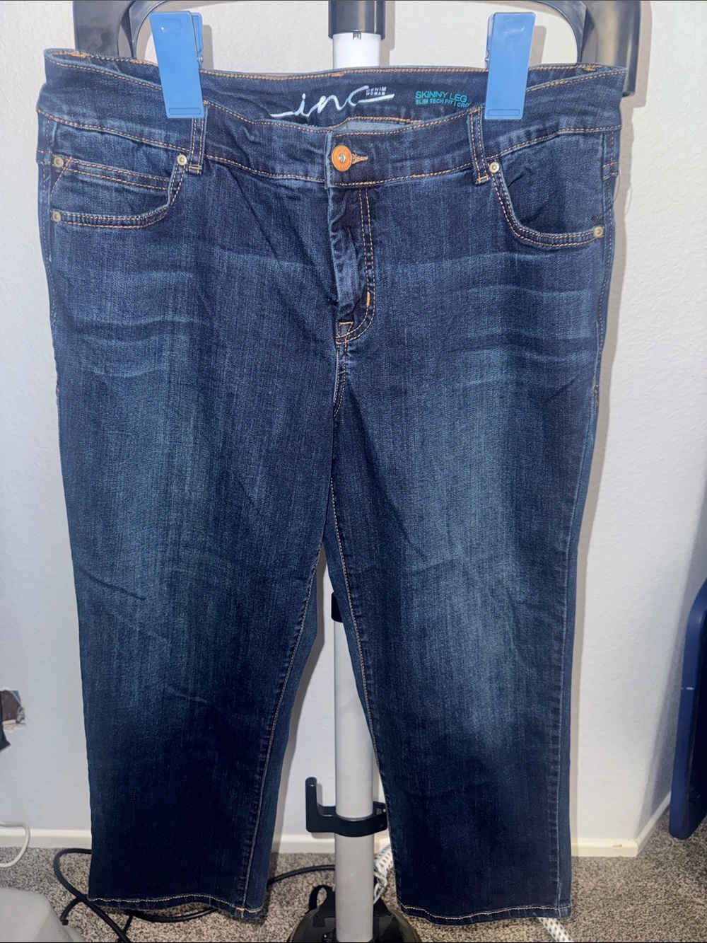 INC International Concepts Dark Indigo Stretch Skinny Jeans
